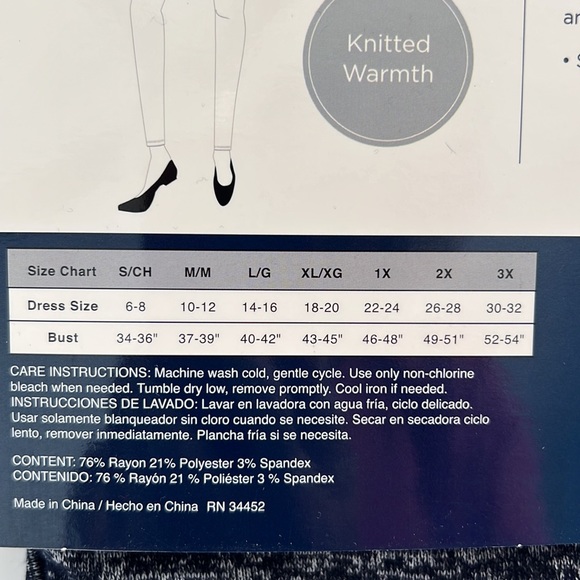 Cuddl Duds Chill Chasers Knitted Warmth Long Sleeve V-Neck Top CD8587 Navy - Picture 4 of 5